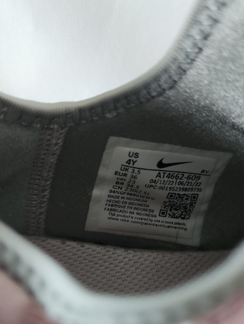 Nike Kids Light Pink Slip-On Sneakers with Silver Swoosh - Picture 6 of 7